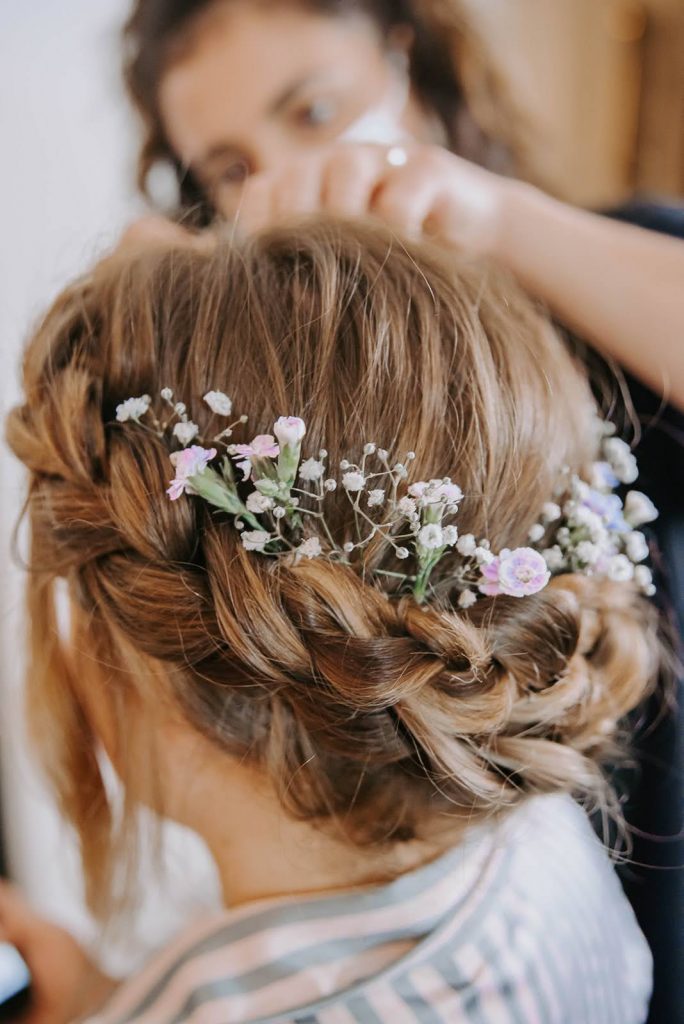 Bohemian Crown Braid bridal hairstyle
