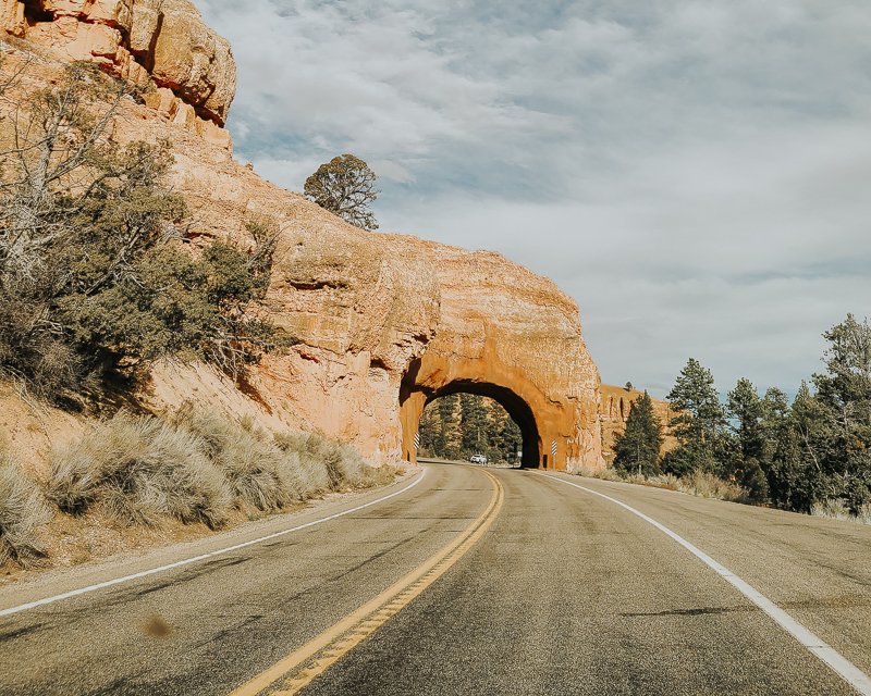 Sandstone Arch over Utah Highway