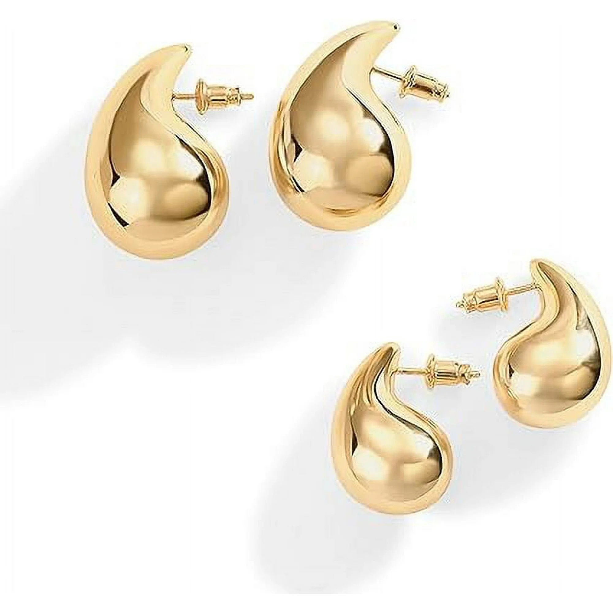Gold plated sterling silver teardrop post earrings
