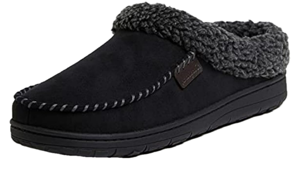 Black Dearfoams mens slippers Brendan Indoor/Outdoor Breathable Memory Foam Clog House Shoe With Wide Widths  | Lifestyled By Sofia gift guide 2024