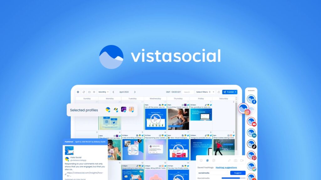 Vistasocial social media scheduling platform mockup
