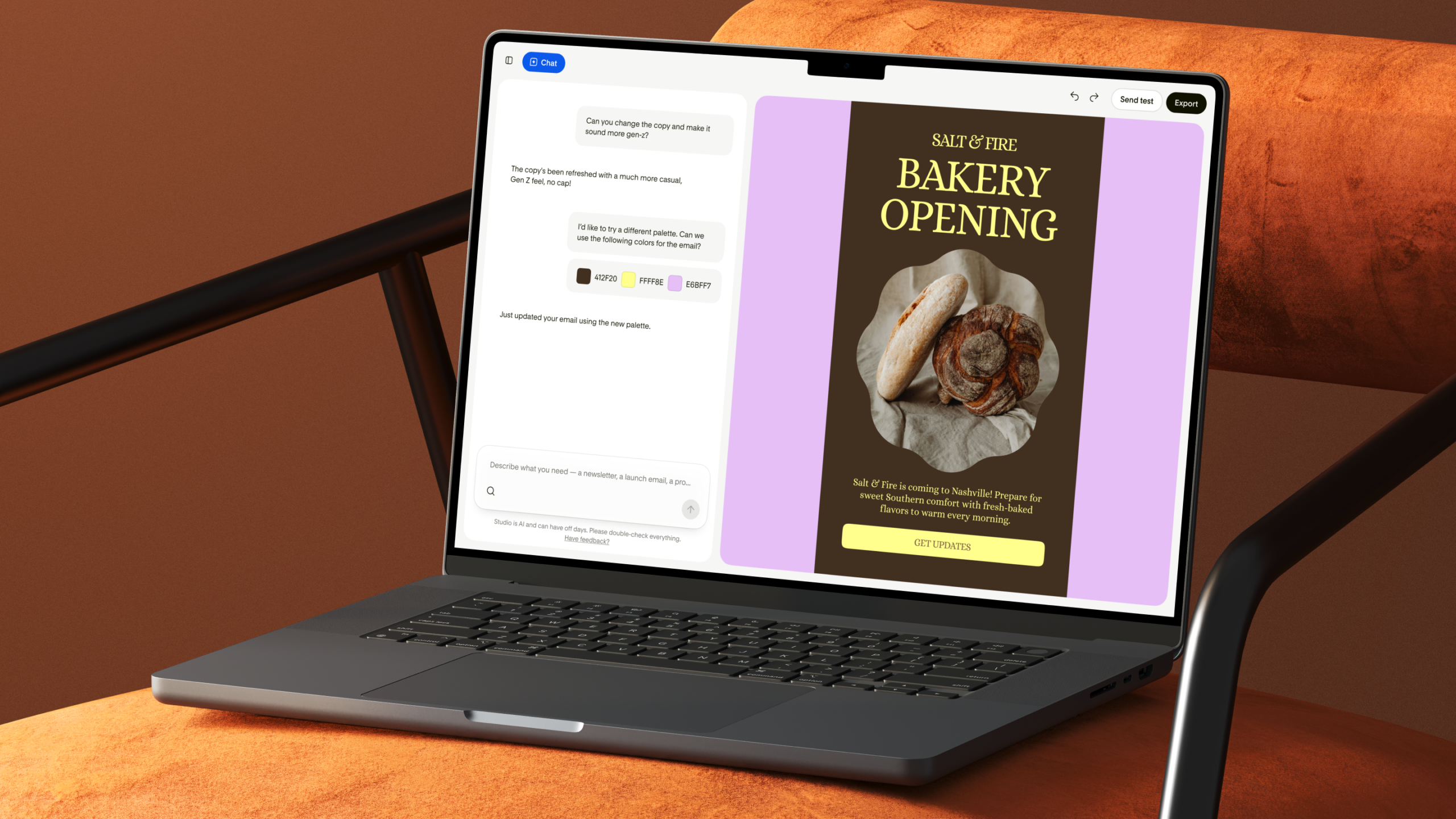Flodesk Studio tool mockup on laptop computer