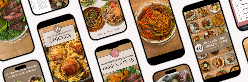 Collage of Pinterest graphic mockups featuring Success Recipes