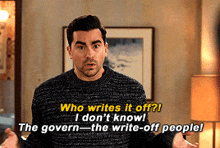 Gif showing David from Schitts Creek TV show